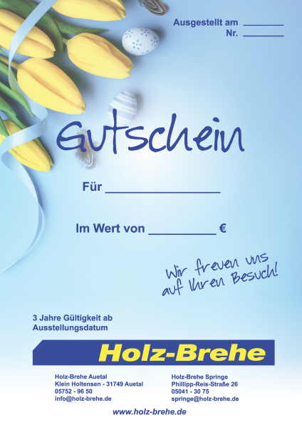 Geschenk Gutschein Ostern