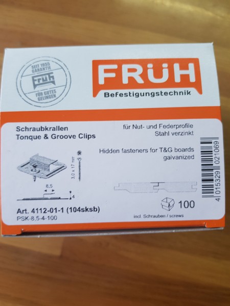 Früh Schraubkrallen f. 4 mm Nutwange (104sksb)