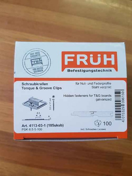 Früh Schraubkrallen f. 5 mm Nutwange (105sksb)